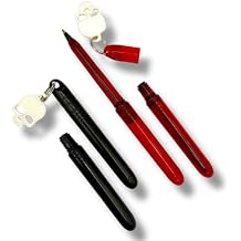 Pokka 4-Pack Pens with 2 Keychain Attachments & Skull Charms Cute, Compact & Refillable Pocket Ballpoint Pens Aesthetic Fidget Pens for Work, Journals & On-the-Go Writing (Skull)