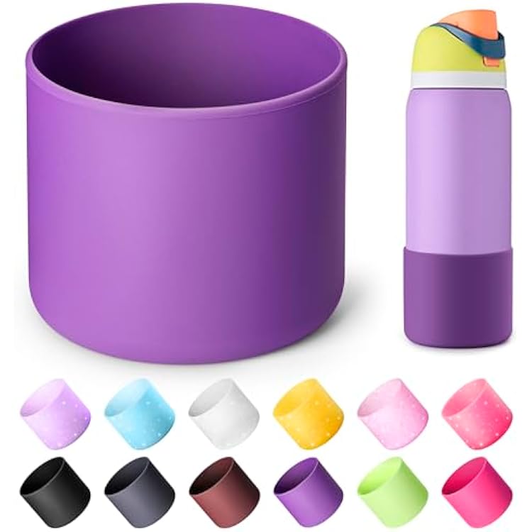 Silicone Water Bottle Boot for Owala 32 oz, Anti-Slip Protective Sleeve for Owala Twist & FreeSip & Flip Stainless Steel Water Bottle, Boot Bottom Base for Owala Purple