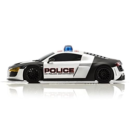 Scalextric Audi R8 Police Car 1:32 Slot Race Car C3932, White & Black