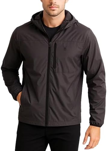 Spyder Mens Windbreaker Jacket - Lightweight Insulated Water-Resistant Active Zip Up Hooded Windbreaker Jackets for Men