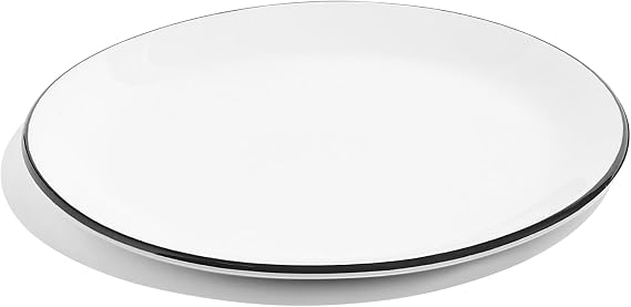 Made In Cookware - Serving Platter - White With Black Rim - Porcelain England