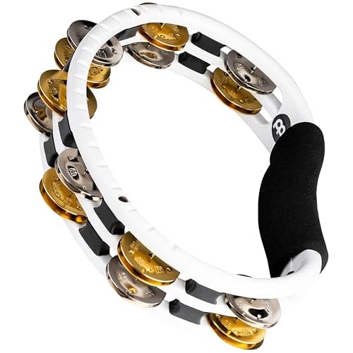 Tambourine for Adults, Traditional Handheld Musical Instrument NOT MADE IN CHINA Mixed Jingles, Synthetic Frame