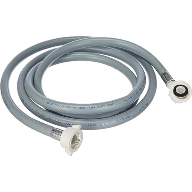 Cold Water Inlet Hose 2.5 m Universal Hose for Dishwasher, Washing Machine, Connection 34 Inch 1.91 cm StraightAngled 90° Angle Grey