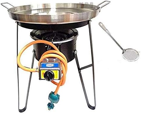Comal Concave Stainless Steel 22" Set w/Propane Burner & Heavy Duty Stand M. D. S. Cuisine Cookwares