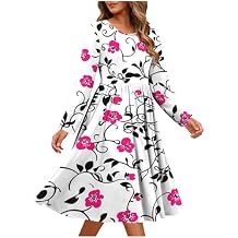 Spring Dresses for Women 2026 Long Sleeve Casual Flowy A-Line Dress Wedding Guest Boho Party Long Dress with Pockets
