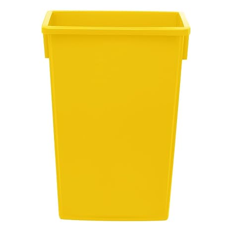 23 Gallon Slim Rectangular Waste Bin, Heavy-Duty Trash Can, Commercial Recycle Container, Durable Plastic Garbage Can for Restaurants, Office, Garages, Hotels, Kitchens, Yellow