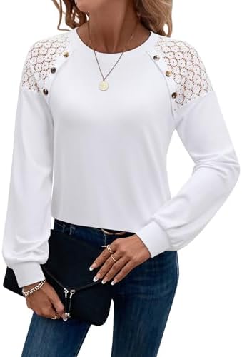 siliteelon Long Sleeve Blouses Womens Tops Dressy Casual Dress Shirt Work Business Outfits Fancy Spring 2026 Trendy