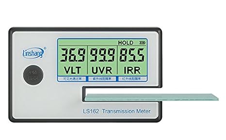 LS162 Transmission Meter Window Tint Meter Filmed Glass Tester Portable Visible Light Transmission WindshieldVL 550nm U V 365nm IR 950nm
