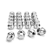 M12x1.5 One Piece Stock Lug Nuts for 2001-2025 Ford Escape, 20pcs 12x1.5 Chrome Lugnuts for Factory Wheels Compatible with 2012-2020 Fusion 2009-2018 Focus, Large Acorn Seat Wheel Nuts Replace 6113031