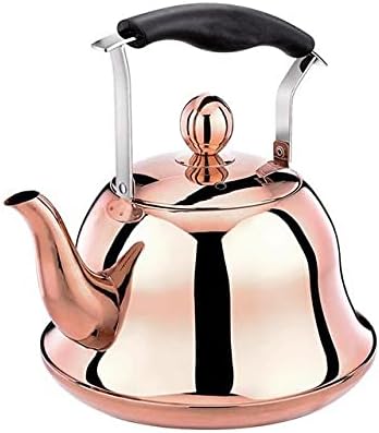 Whistling Kettle Infuser Loose Leaf Stainless Steel Teapot Rose Gold Tea Stove Induction Stove Copper 2-Liter 2.1-Quart (A)