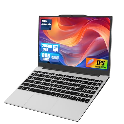 2025 New Portable Laptop,Student and Business,14 FHD IPS Display,N5095 ProcessorBeats N4000N4020,Numeric Keypad,2.45G WiFi,38WH Battery,Webcam,Mini HDMI,USB 8GB DDR4 RAM 256GB SSD, Silver