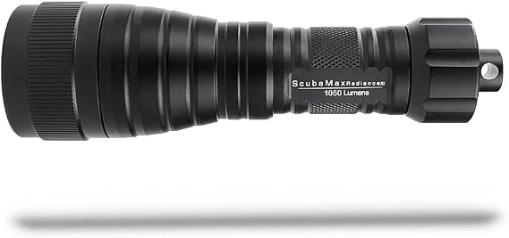 ScubaMax Diving Flashlight 1050 Lumen Dive Torch Waterproof Underwater Rechargeable Battery Cree XM-L2(U4) LED
