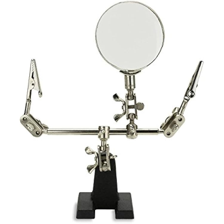 NEIKO 01902 Adjustable Helping Hand with Magnifying Glass, Soldering Station Stand with Dual Alligator Clips and a Heavy Base Pack of 36, Chrome