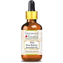 Greenwood Essential Peru Balsam Essential Oil (Myroxylon pereirae) with Glass Dropper | Pure | Viscous Texture | Rich Aroma | Unisex | All Skin Types |Natural Extract Steam Distilled 15ml (0.50 oz)