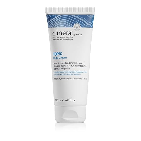 AHAVA Clineral Topic Body Cream - Lightweight hydrating body cream to alleviate irritations, dryness & redness, with Exclusive Osmoter, Grapefruit Peel Oil & Dead Sea Mud, 6.8 Fl.Oz