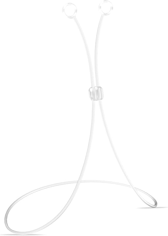 Quietide Ear Plug Cord with Clip, Anti-Loss Silicone String, Tangle-Resistant, Ultra-Lightweight, Compact, Suitable for Most Ear Tips, Removable Ear Plugs for Adults, Dedicated String Q46A White