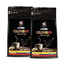 colombian coffee beans - COLOMBIAN WHOLE BEANS ORGANIC COFFEE, 100% pure arabica, acidity medium, medium roast, fair trade - colombian coffee espresso, 2 Bags (24 Oz)