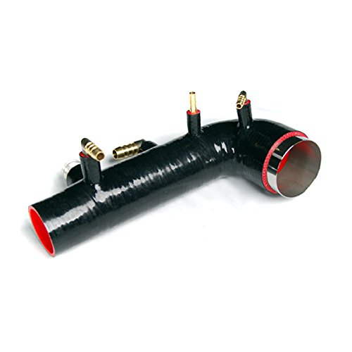 Rev9Power Rev9_SH-002BLACK; Compatible with Subaru wrx 02-07  Sti 04-13 EJ20 EJ25 turbo inlet siliconeBlack