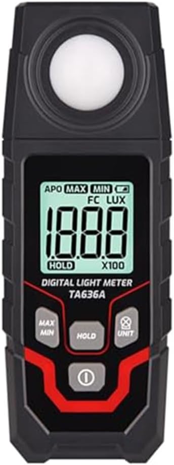 Digital Illuminance Light Meter Tester 200,000Lux Meter Luxmeter Lighting Intensity Brightness Measurement Tool for Indoor Outdoor Film Photography lumens LED Photometer