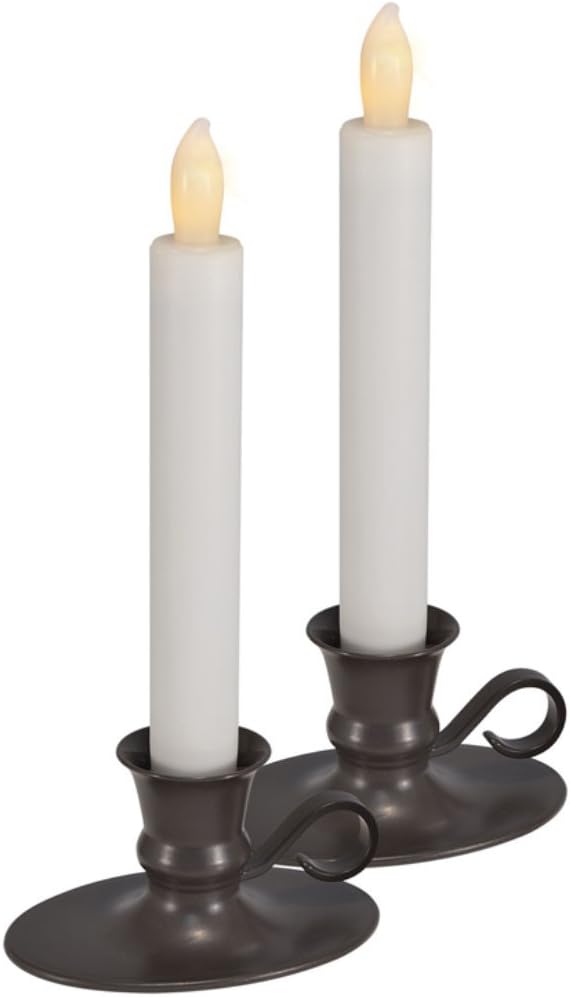 Mark Feldstein & Associates Flameless LED Taper Candle with Timer Set of 2