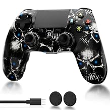 ISHAKO Wireless Controller for PS4, Compatible with PlayStation 4/Slim/Pro, with 6-Axis Motion Sensor/Dual Vibration Feedback/Speaker/Multi-Touch Pad/800mAh Battery/3.5mm Audio Jack - Black
