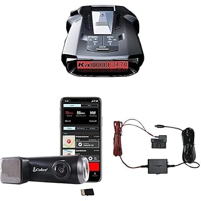 Cobra RAD 700i Laser Radar Detector & SC100 Smart Dash Cam  2.5A OBD Port to Micro USB Hardwire Kit for Dash Cams: Long Range Front and Rear Detection, DSP, Full HD 1080P Resolution, Built-in WiFi &amp