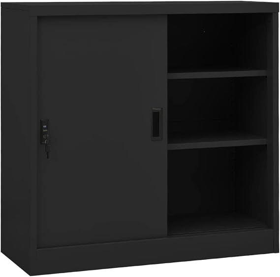 Office Cabinet with Sliding Door,Office Cabinet,Storage Cabinet,Filing Cabinets for Storing or Displaying Your Personal Items,Books Anthracite 35.4"x15.7"x35.4" Steel
