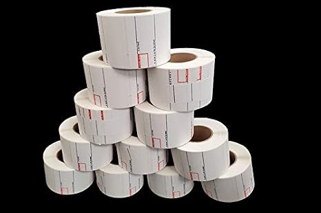 Aquos CAS Printing Scale Label Made in USA (8020) Labels | Thermal Scale Labels Compatible with CAS LP-1000N(P), LP-II & CL-5000 | Commercial Scale Labels (12 Rolls, 500 Labels/Roll)