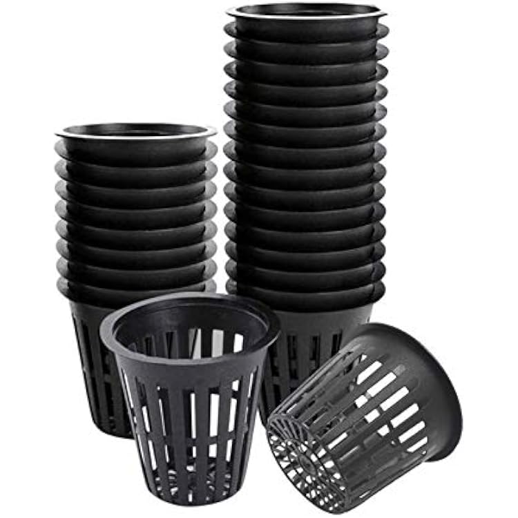 3 Inch Net Pots, 50 Pack Net Pots Heavy Duty Net Cups with 50 Pcs Plant Labels