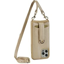 Vaultskin Victoria Leather Strap Case with Wallet for iPhone - Crossbody Clip and Go Purse for Cards and Cash