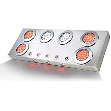 GG Grand General 91321 Stainless Steel Rear Center Light Panel with 4 inches and 1 inch Red/Clear/White LED Lights