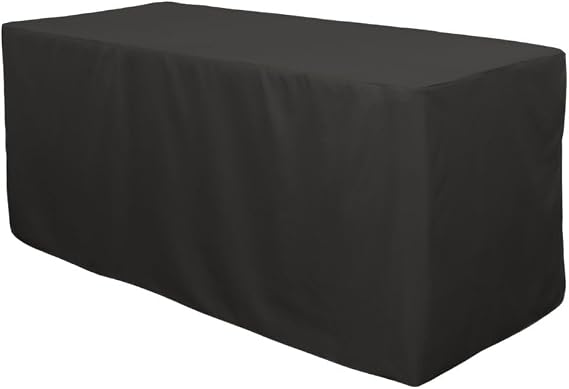 YOUR CHAIR COVERS - 4 FT X 24 Inches Fitted Polyester Tablecloth Rectangular Black, Premium Wedding Table Cover