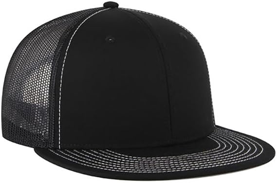 Ashen Fane 6 Panel Mid Profile Mesh Back Structured Trucker Adjustable Snapback Hat