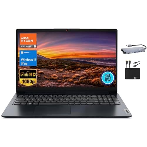 Lenovo IdeaPad Business Laptop 2024, 15.6 FHD Display, Quad-Core AMD Ryzen 3 7320U Beat i5-1035G7, 8GB DDR5 RAM, 512GB PCIe SSD, Radeon Graphics, Fingerprint, Wi-Fi 6, Win 11 Pro MarxsolAccessory