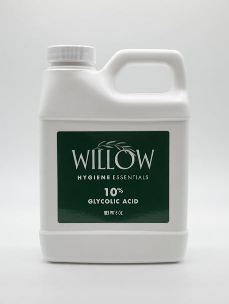 Glycolic Acid 10%, Pure Glycolic Acid Liquid, Glycolic Acid for Makeup, Serum, Toner & Lotion, Industrial Cosmetic Application, Skin & Hair Care Product, Glycolic Acid Bulk, Manufactured in USA, 8 oz.