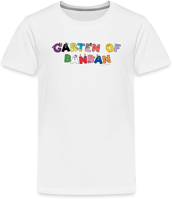 Garten of Banban - Character Letters T-Shirt (Kids, White, 6-7)