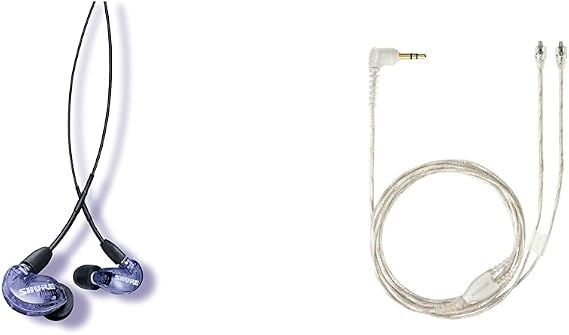 Shure SE215 Special Edition PRO Wired Earbuds - Professional Sound Isolating Earphones, Clear Sound & EAC64CL 64 -Inch Detachable Earphone Cable for SE215, SE315, SE425 and SE535 Earphones (Clear)