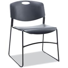 Alera alera Resin Stacking Chair, Supports up to 275 lb, 18.50" seat Height, Black seat, Black Back, Black Base, 4/Carton