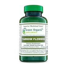 Green Organic Supplements Yarrow Flower, 90 VCaps, Non-GMO, Gluten-Free, (Pack of 1)