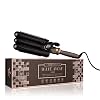 Almost Famous Wave Away Triple Barrel Clip Curling System, 3 Barrel Curling, Crimper with LCD Temp Display, Professional Beauty Tool, Temperature Adjustable (Charcoal Black)
