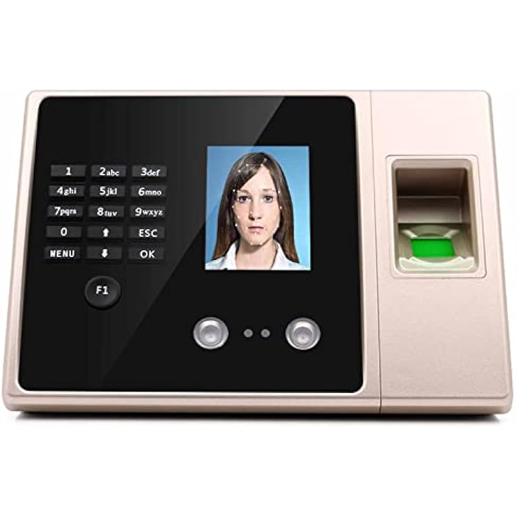 Clock in and Out Machine, Time Clocks for Employees Small Business with 300 Face Recognition 1000 Finger Scan Capacity Password in One Biometric Fingerprint Built-in Backup Battery