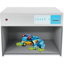 Color Assessment Box, 4 Light Sources Assessment Cabinet D65, TL84, F/A, UV, Textile Printing Color Matching Cabinet for Textile Printing Dyeing Materials