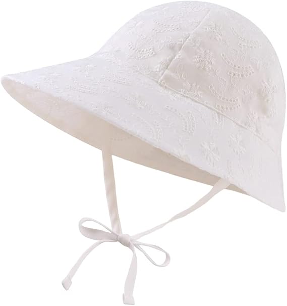 Baby Girl Sun Hats Cotton Toddler Summer Cap Girls Wide Brim Bucket Hat Infant Flower Hats Beach Sun Protection
