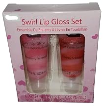 Swirl Lip Gloss Set, Strawberry and Cherry Scented, 0.2 fl oz Each, 2-Pack