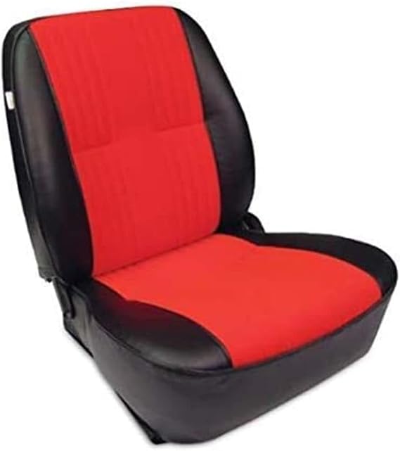 ProCar by Scat Pro90 Low Back Recliner Right Black Vinyl Trim, Red Velour Insert