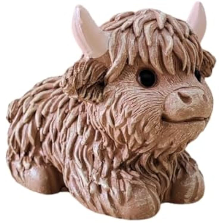 Highland Cow Statue Decor Cow Enthusiast Gift Shelf Table Tray Living Room Bedroom Home Farmhouse Decoration Figurine Resin Brown