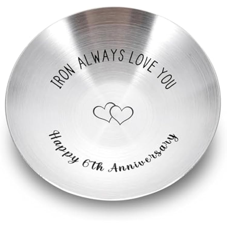6th Anniversary Iron Gifts for Men Women Anniversary Steel Gifts for Him Her Ring Holder 6 Years Wedding Anniversary for Husband Wife Boyfriend Girlfriend Valentines Christmas Birthday for Women Men