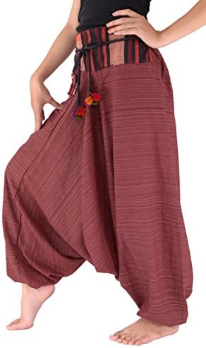 Harem Pants for Women and Men Traditional Loose Plus Size 100% Cotton Bohemian Style