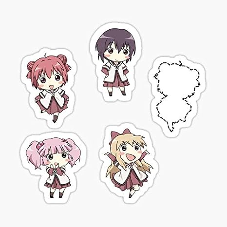 Yuru Yuri Set with Bonus Irrelevant Character Sticker - Sticker Graphic - Auto, Wall, Laptop, Cell, Truck Sticker for Windows, Cars, Trucks