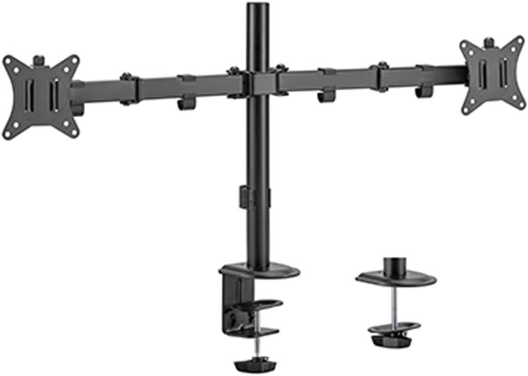 Gembird Adjustable Desk Mount for Two Monitors 17 - 32 Inches Fully Movable Rotate Tilt Swivel VESA Compatible Cable Management Robust Steel Construction Optimised Viewing Experience